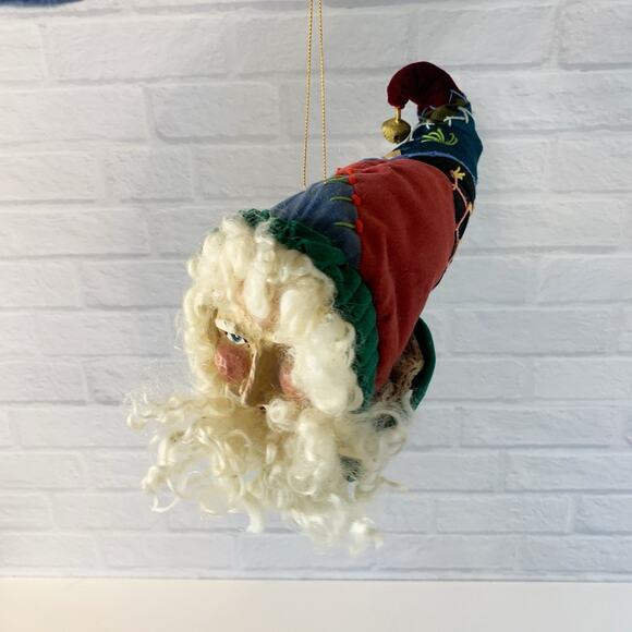 Vintage House of Hatten Christmas Santa Claus Head Ornament Paper Mache Face - Picture 5 of 10